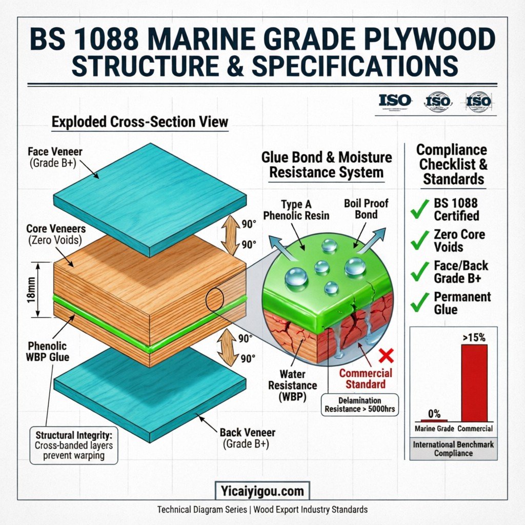 High-quality A Guide To Marine Grade Plywood Bs 1088 Vs Commercial Standards specimen showing wood grain and texture for kit