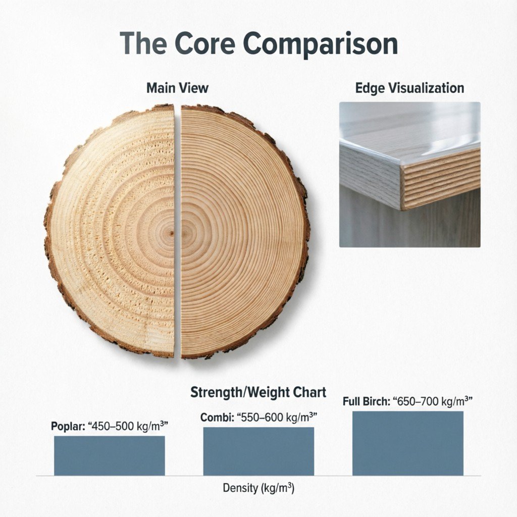 Technical diagram showing plywood grades B/BB BB/CC OVL for Plywood Grades Explained: A Guide to B/BB, BB/CC, and OVL Overlays