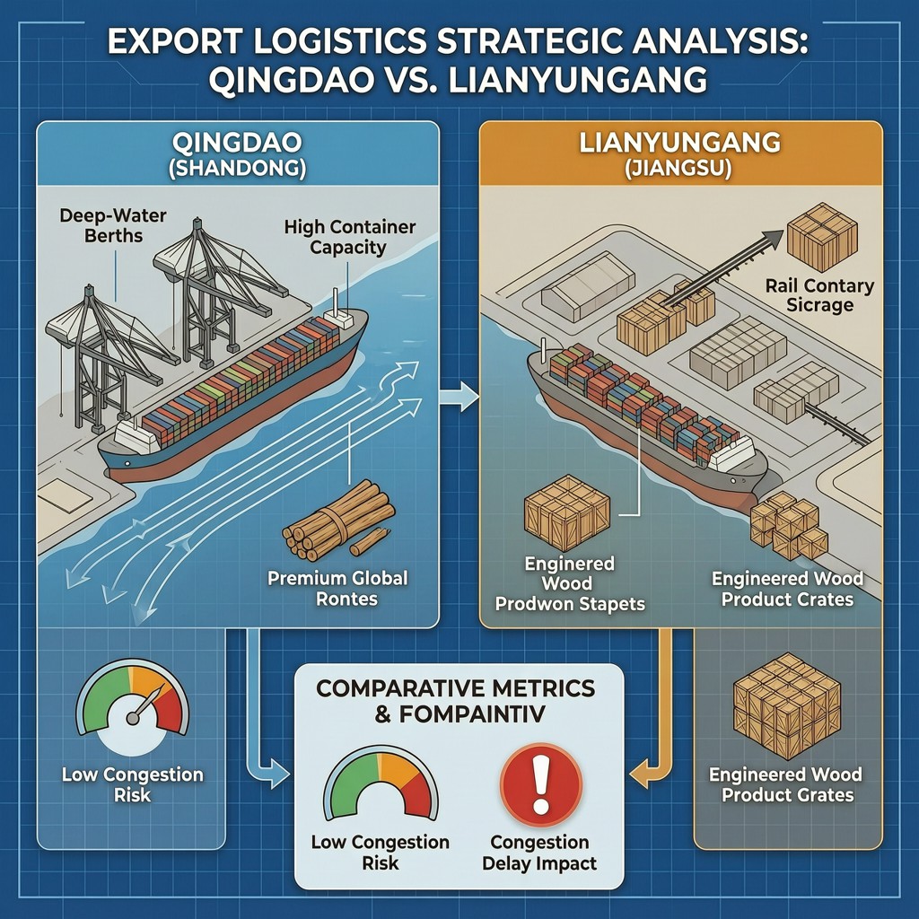 qingdao vs lianyungang export logistics for lumber lumber